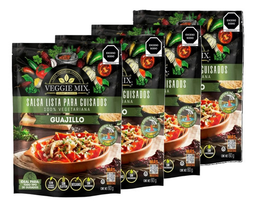 Salsa Para Guisado Veggie Mix Guajillo 4 Piezas De 60 G