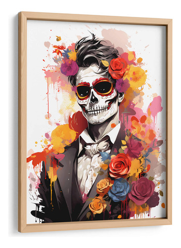 Cuadro Enmarcado Pino El Catrín - Día De Muertos - 15 60x80