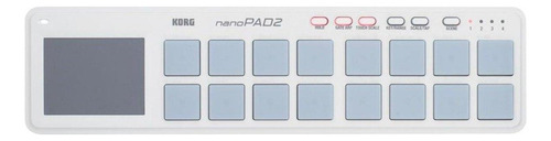 Controlador USB-Midi Korg Nanopad 2, 3 cores, branco