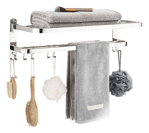 Auropeak Toallero Baño 2 Barra Toalla Soporte Plegable 16 4