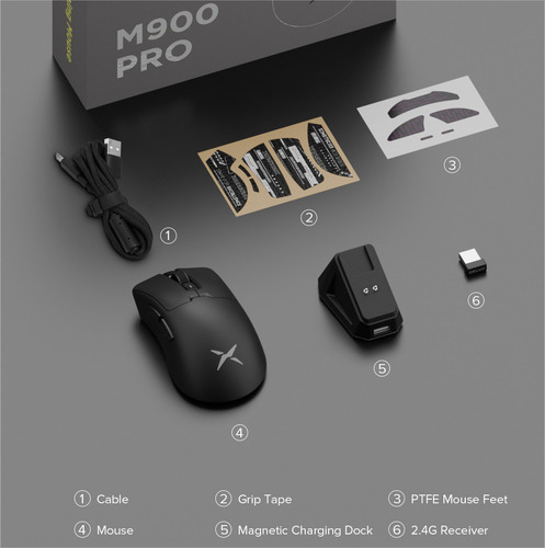 Z Delux M900pro Gaming Mouse 8k Magnetic Rgb Charging Dock