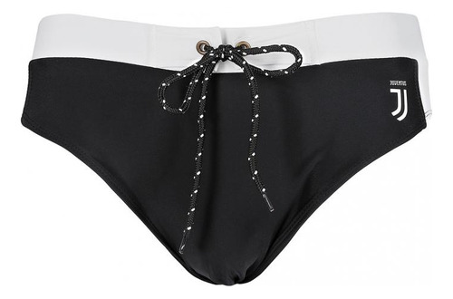 Juventus Hermoso Traje Baño Negro Slip Hombre C/ Logo