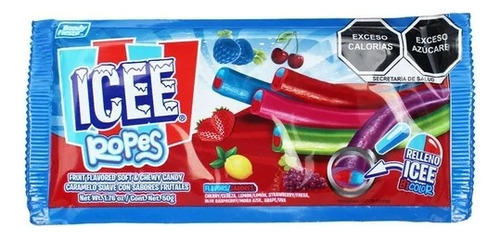 2 Pza Caramelo Suave Icee Ropes Sabores Frutales 50 G