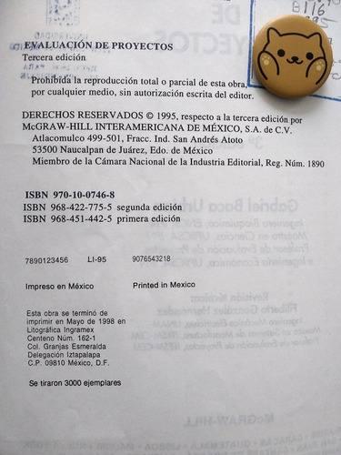 Libro Evaluacion De Proyectos G. Baca Urbina 95n48 (Usado)