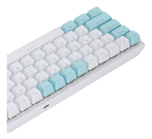 Teclado Mecánico 60% Rgb Azul 68 Teclas Cableado Gaming Para