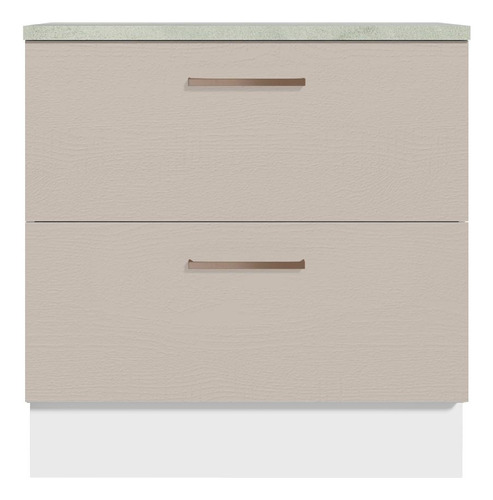 Gabinete Bajo Bufetera Madesa Agata 80cm Con Encimera Bc 06 Color Blanco/Crema