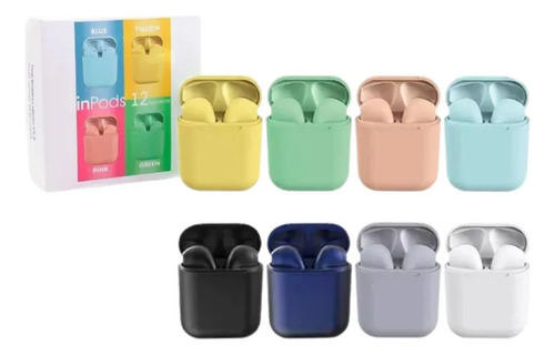 Auriculares Inpods I12 Inalámbricos In-ear Colores Amarillo