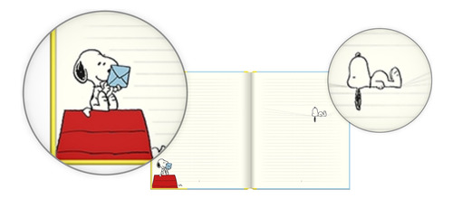Libreta Lujo Cuaderno Snoopy Pastel Color + Lapices Gel (5)