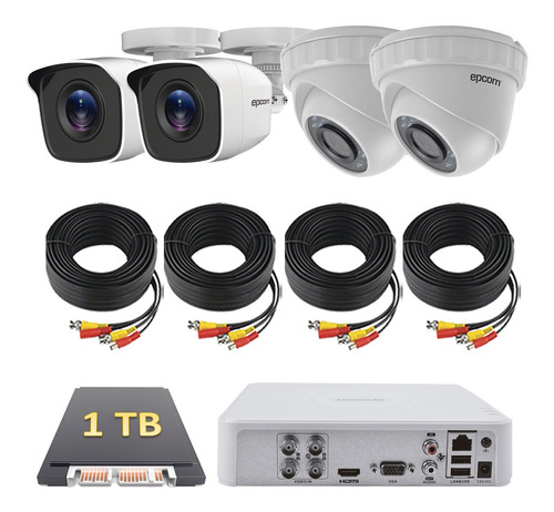 Kit Video Vigilancias 4 Cámaras Hd-720p Cctv Hikvision 1 Tb