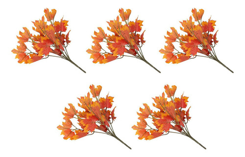 5 Hojas De Arce Artificiales, Ramas, Hojas De Otoño, Decorac