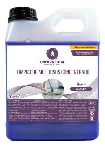 Limpiador Multiusos Concentrado Lavanda Base Para 10 Litros