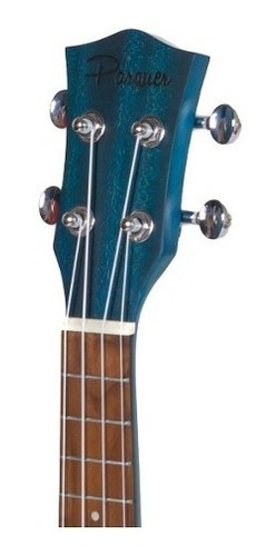 Ukelele Soprano Parquer De Madera Color Azul Con Funda