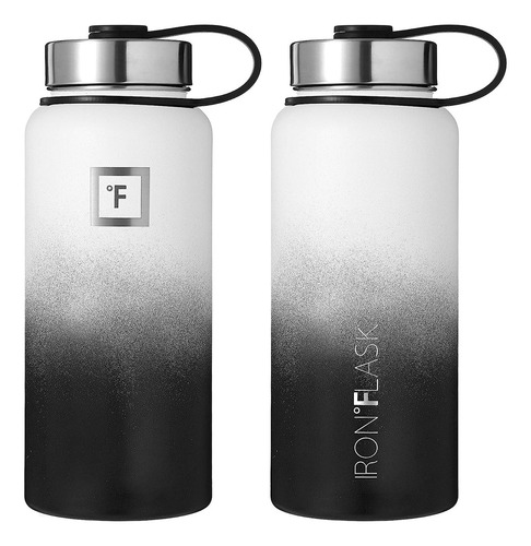 Termo Iron Flask Botella Deportes 32 Onzas Negro/blanco