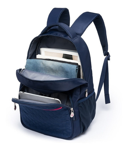 Mochila Grande Escolar Dia A Dia Trabalho Reforçada Conforto Cor Azul