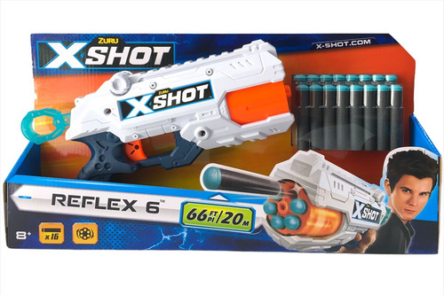 Imagen 2 de 9 de Pistola Dardos X-shot Reflex Tambor Gira Pce 36116 Bigshop