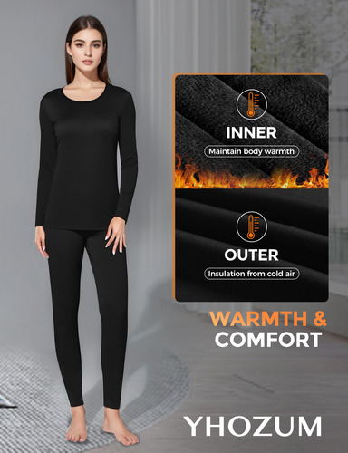 Conjunto De Ropa Interior Térmica Mujer Forro Polar Invierno
