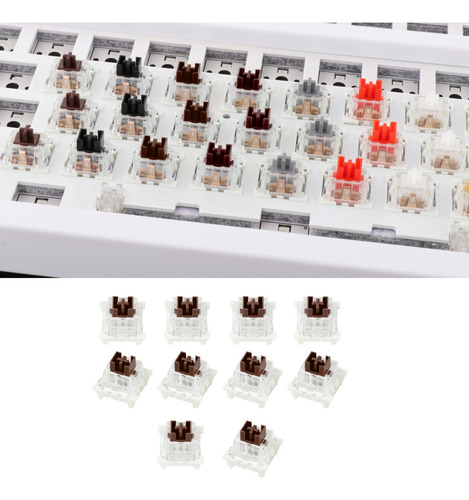 Chaves De Teclado Mecânico De 10 Castanho À Prova De Pó