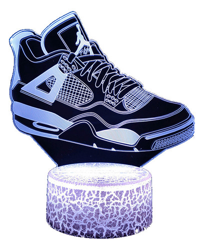Lampara 3d Diseño Zapatilla Air+ Base Touch + Control Remoto
