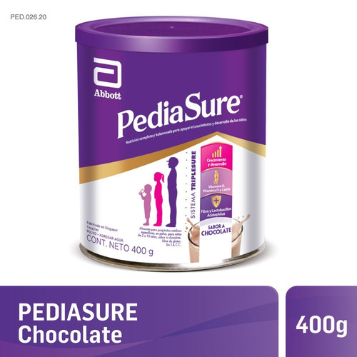Pediasure em pó x 400 gr de chocolate de baunilha