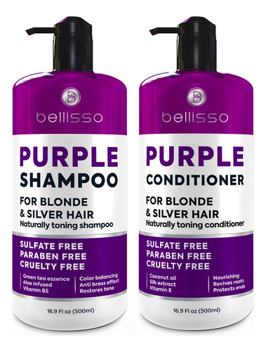 Juego De Champu Y Acondicionador Morado Para Cabello Rubio P