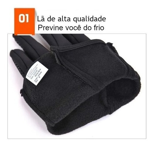 Luvas Térmicas Unissex Touch Screen Aquece As Mãos Tamanho Xl