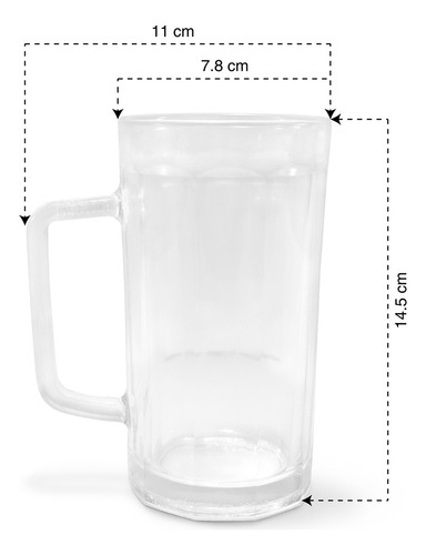 Set 6 Piezas Tarros Cerveceros Vidrio 400 Ml Color Blanco