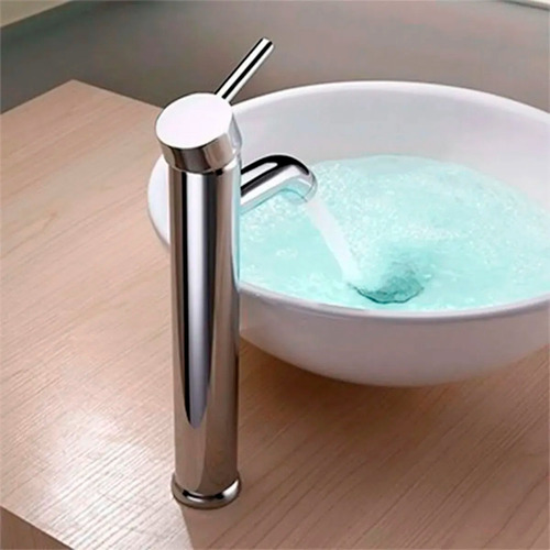 Imagen 4 de 8 de Canilla Monocomando Alta Lavatorio Griferia Pico Alto Baño