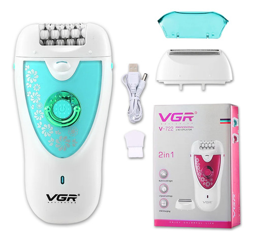 Depiladora Afeitadora Eléctrica Mujer Vgr V-722 Cuerpo 2en1