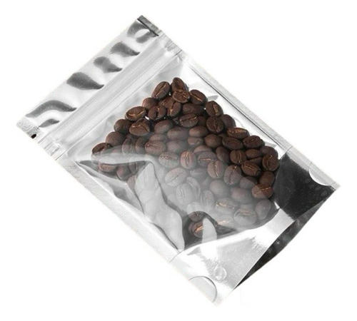 Saco Stand Up Pouch Metalizado 12x17 Zip Lock Com Visor 50un