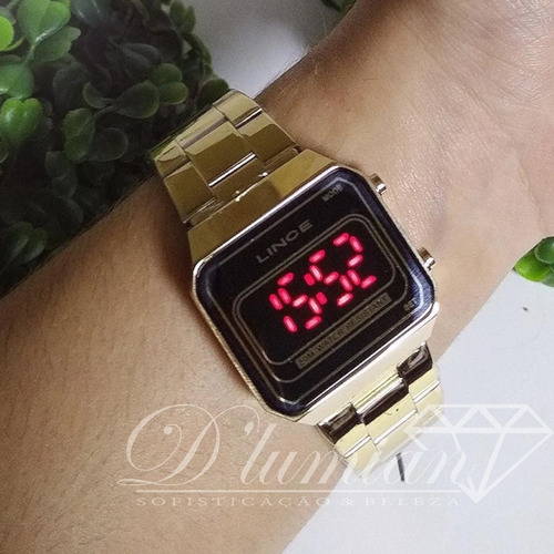 Imagem 6 de 10 de Relógio Feminino Digital Lince Mdg4645l Pxkx Led Vermelho