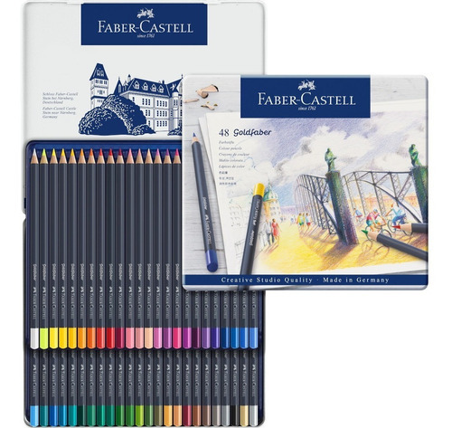 48 Lápices Colores Goldfaber Profesionales Faber Castell