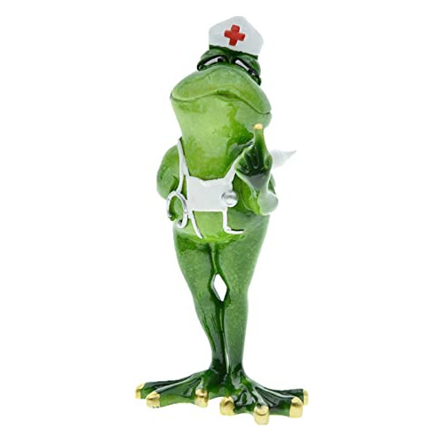 ® Funny Frog Nurse Figurine, Injection Pose Froggy Scu...