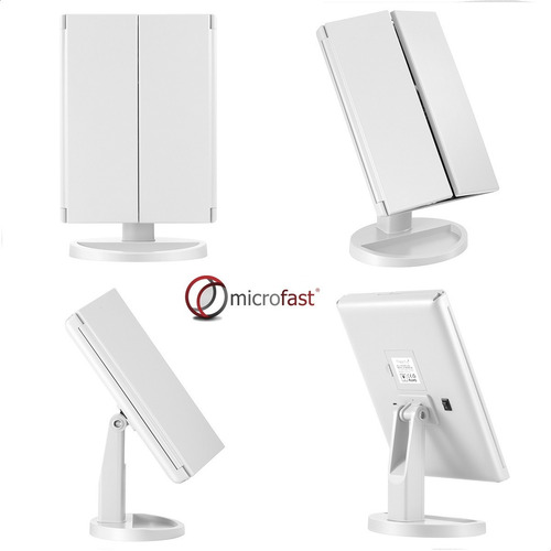 Imagen 10 de 10 de Espejo Táctil 180º 22 Luces Led Aumento Plegable Maquillaje