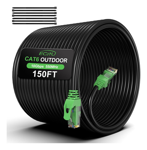 Cable Ethernet Al Aire Libre De 150 Pies Cat6, Entierro Dire