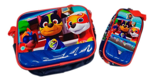 Combo X2 Lonchera + Cartuchera Paw Patrol 3d Escolar Colegio