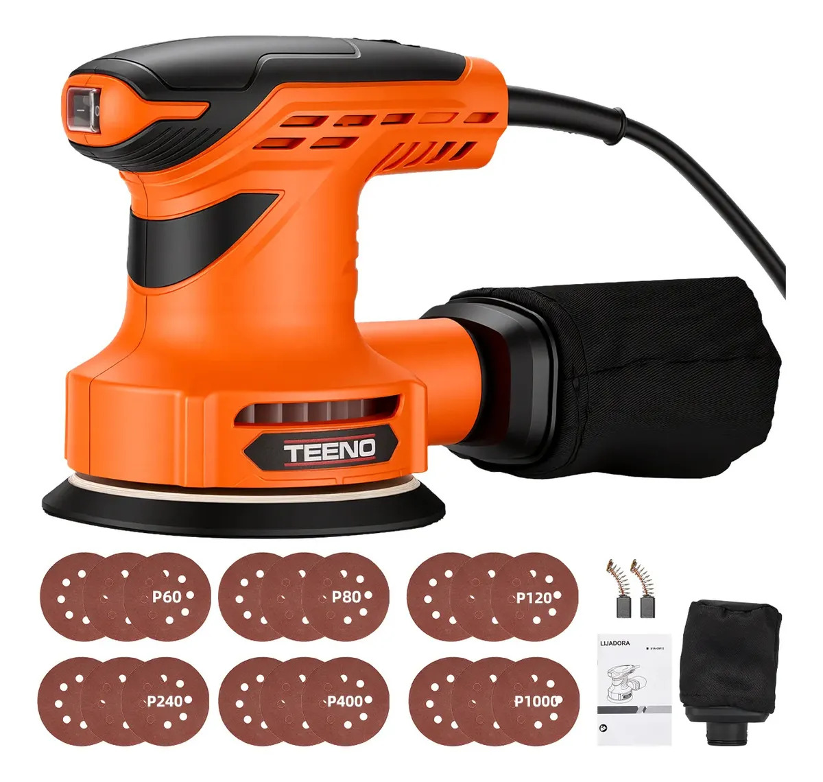 Lijadora Rotativa Orbital Teeno Naranja 450 W 127 V