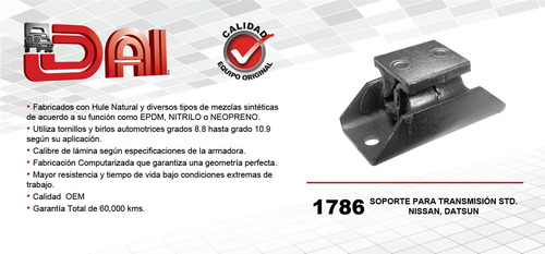 Tacón Transmisión Std Dai 510 L4 1.8l Nissan 1970-1986