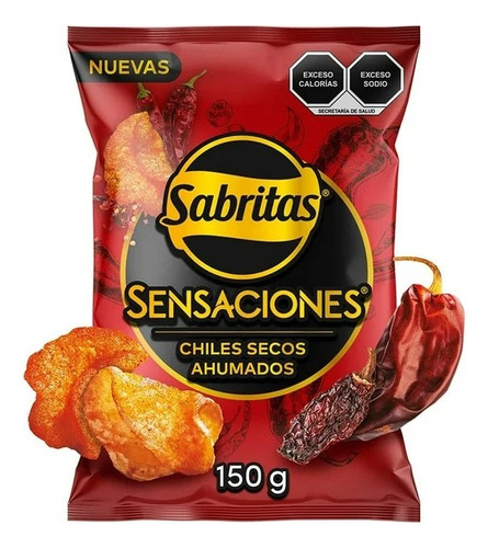 2 Pzas Papas Fritas Sabritas Sensaciones Chiles Secos Ahumad