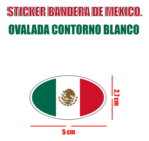 Sticker Bandera De México De Vinil 3 Piezas