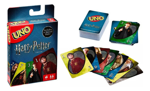 Kit De Cartas Uno Harry Potter+ Bufanda A Elegir De Hogwarts