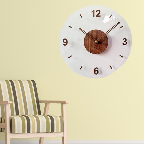 Reloj De Pared Decorativo Resistente Al Número 4 Marrón