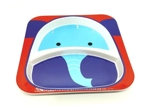 Imagen 4 de 6 de Plato Bebe Infantil 2 Divisiones Melamina Primeras Comidas