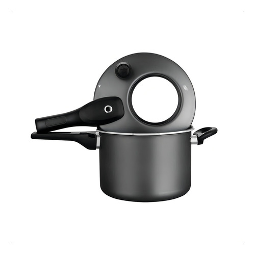 Panela De Pressão Com Visor Antiaderente 4,5l Grafite Mta