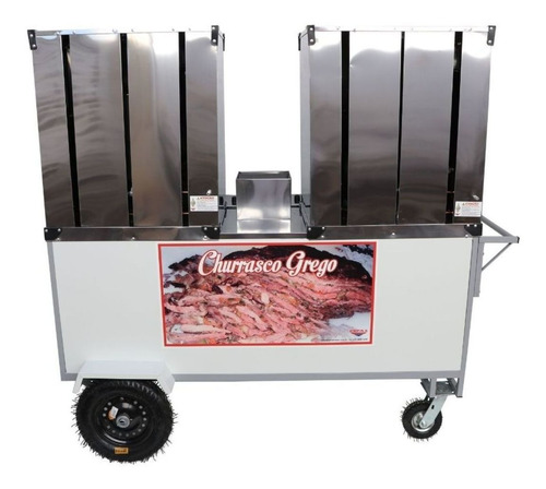 Imagem 2 de 8 de Carrinho De Churrasco Grego Com 2 Torres 6 Queimadores Cefaz