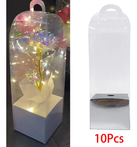 Cajas De Regalo De Flores Con Asa, Bolsa Transparente, Caja