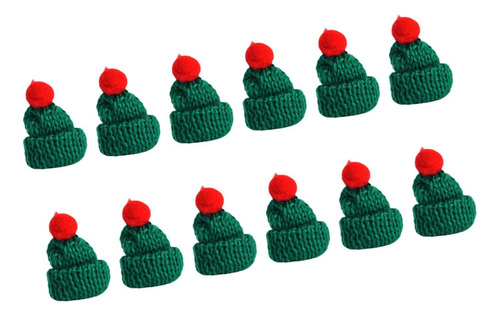 12 Piezas De Mini Sombreros De Punto Navideños, De Muñeco