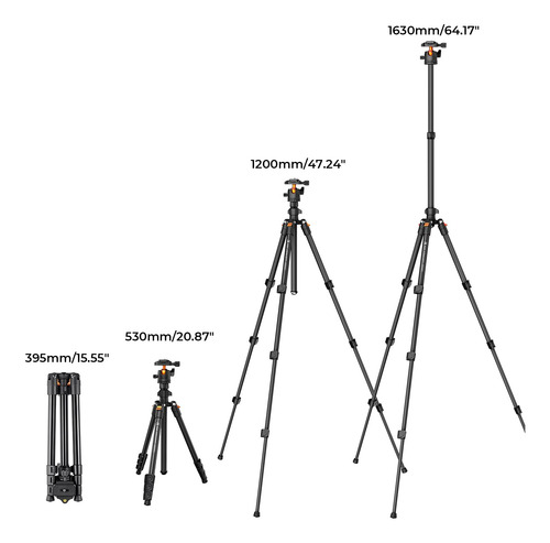 Trípode De Cámara K&f Concept K234a0+bh-28l Ligero 163 Cm