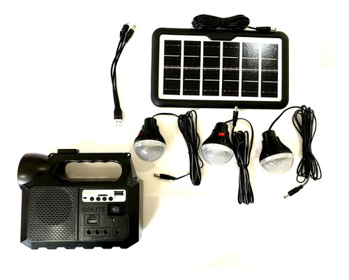 Panel Solar Linterna Y Radio Gd 8017 Music