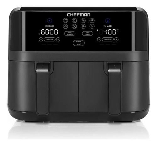 Freidora De Aire Dual Turbofry Touch Chefman Rj38-sqpf-45tdb