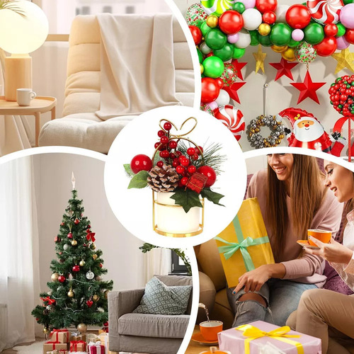 Centros De Mesa Navideños En Maceta Con Forma De Cono De Pin